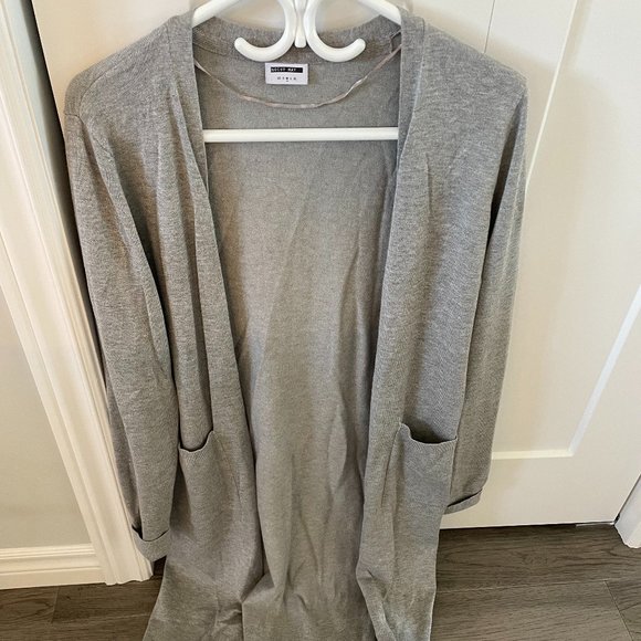 Noisy May Long Light Grey Cardigan - Size M - Picture 2 of 4